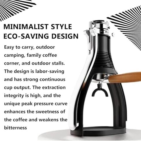 Portable Manual Espresso Maker, Hand-Press Design for High Extraction, No Electricity Needed, Ideal for Travel, Camping, and Home Brewing in Kuwait