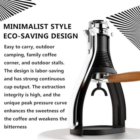 Manual Espresso Coffee Maker, Portable Hand-Press for High Extraction, No Electricity Needed, Ideal for Travel, Camping, Home, and Outdoor Use in Kuwait