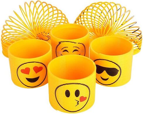 The Dreidel Company Emoticon Coil Spring, Variety of Emoticon Faces Magic Springy Toy for Kids, Party Favor, Birthday Parties, Carnival Prizes, Goody Bag Filler, 3" 80MM (2-Pack) in Saudi Arabia