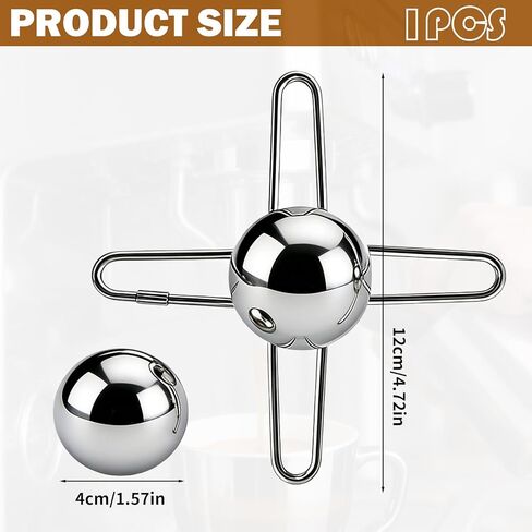 قطعتان من كرات تبريد الإسبريسو، مبرد كرات الإسبريسو القابل لإعادة الاستخدام من الفولاذ المقاوم للصدأ، كرة ثلج الإسبريسو مع حامل، أداة تبريد للبوربون والسكوتش والكوكتيلات in Kuwait