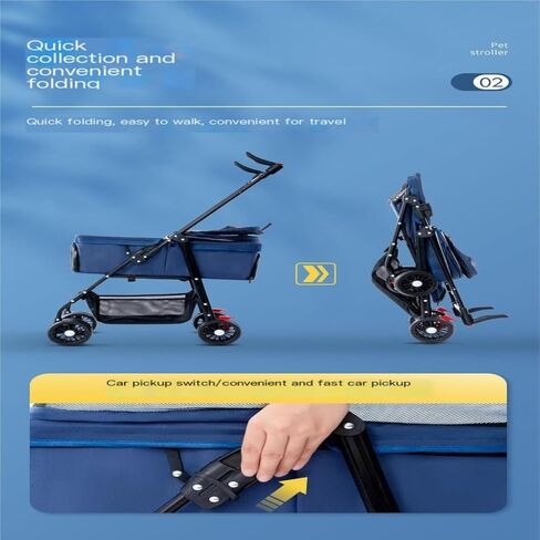 Pet Strollers Pet Stroller for Outings, Small Pull Cart, Puppy Stroller, Dog Walking Cart, Small, Lightweight, Foldable Cat Pet Stroller Medium(G,A) in Saudi Arabia