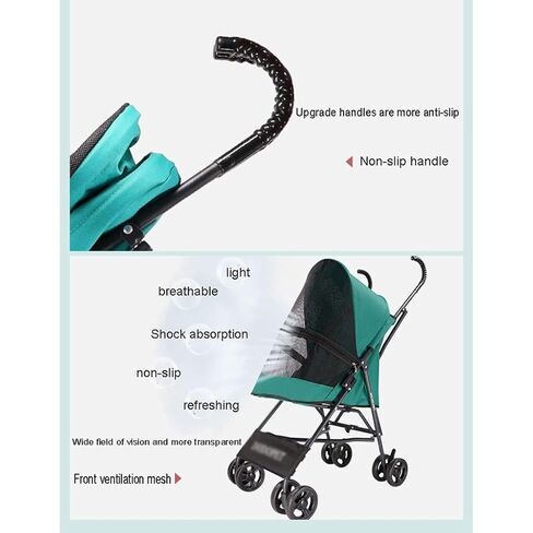 Pet Strollers Pet Stroller Four-Wheel Stroller Outdoor Travel Pet Stroller Folding Pet Stroller Lightweight Pet Stroller Pet Stroller Medium(Green) in Saudi Arabia