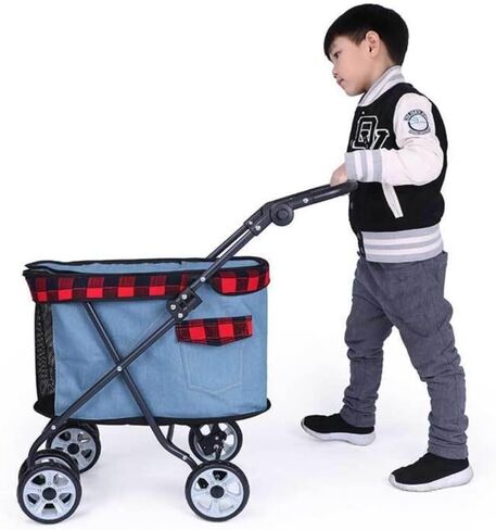 Pet Strollers Multifunctional Pet Stroller Cross-Border Cat Small Portable Stroller Pet Cart Teddy Dog Lightweight Stroller Pet Stroller Medium(C) in Saudi Arabia