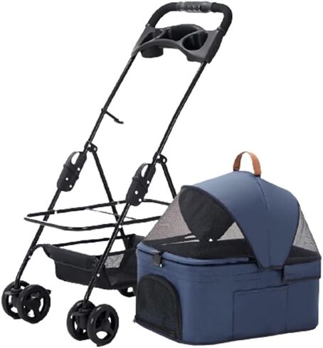 Pet Strollers Pet Stroller Small Dog and Cat Stroller Detachable Strap Four-Wheeler Pet Stroller Outdoor Pet Stroller Pet Stroller Medium(Blue,Small) in Saudi Arabia