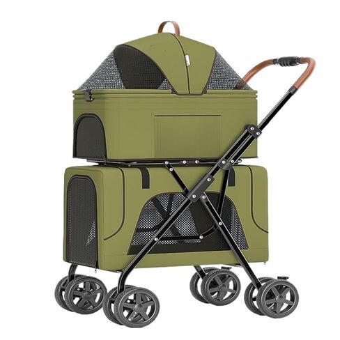 Pet Strollers Pet Stroller Four-Wheel Double-Layer pet Stroller Outdoor Travel pet Stroller Lightweight pet Stroller Pet Stroller Medium(Green) in Saudi Arabia