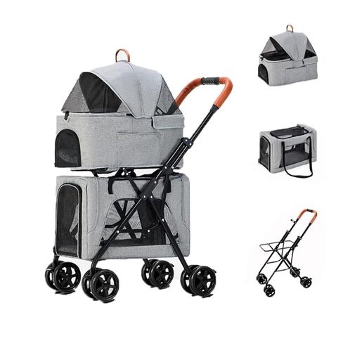 Pet Strollers Pet Stroller Four-Wheel Double-Layer pet Stroller Outdoor Travel pet Stroller Lightweight pet Stroller Pet Stroller Medium(Green) in Saudi Arabia
