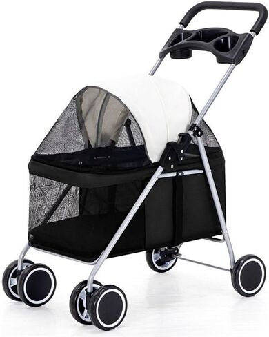 Pet Strollers Lightweight Foldable Stroller for Dogs and Cats, Small Dog and Cat Outdoor Stroller, Four-Wheel Stroller Pet Stroller Medium(Black) in Saudi Arabia