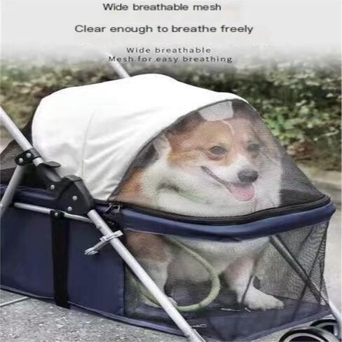 Pet Strollers Lightweight Foldable Stroller for Dogs and Cats, Small Dog and Cat Outdoor Stroller, Four-Wheel Stroller Pet Stroller Medium(Black) in Saudi Arabia