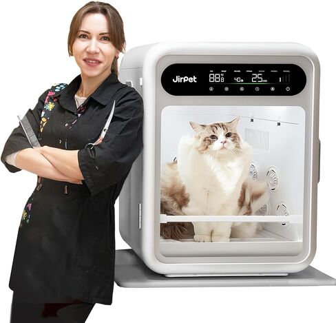 صندوق مجفف الحيوانات الأليفة JirPet C-Plus - كابينة مجفف احترافية للحيوانات الأليفة مع تدفق هواء عالي السرعة 2354 CFM لتجفيف فعال للكلاب، صندوق مجفف للكلاب بسعة 405 لتر مع ميزات أمان مزدوجة لصالونات الحيوانات الأليفة in Kuwait