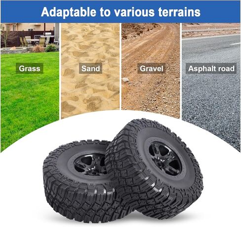 إطارات وعجلات GoHobby مقاس 4.72 بوصة 120 مم RC ذات دورة قصيرة 12 مم سداسية لـ 1/10 Traxxas Slash 2WD Slash 4x4 Losi SCT Redcat Blackout SC، مجموعة من 4 (النوع 2) in Kuwait