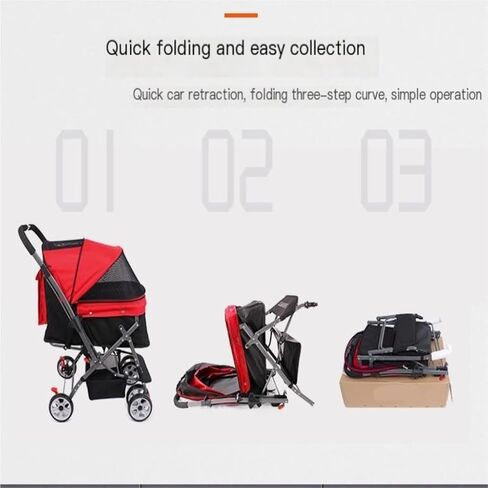 Pet Strollers Lightweight Multifunctional Pet Stroller, Reversible Cat and Dog Stroller, Foldable Cat Travel Stroller Pet Stroller Medium(Blue) in Saudi Arabia