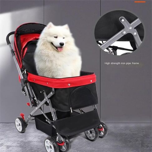 Pet Strollers Lightweight Multifunctional Pet Stroller, Reversible Cat and Dog Stroller, Foldable Cat Travel Stroller Pet Stroller Medium(Blue) in Saudi Arabia