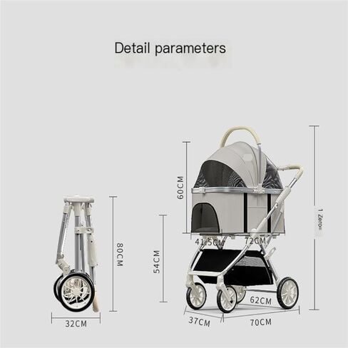 Pet Strollers Luxury Pet Stroller Portable Detachable Folding Medium and Large Multiple Pet Stroller Outdoor Pet Stroller Pet Stroller Medium(G) in Saudi Arabia