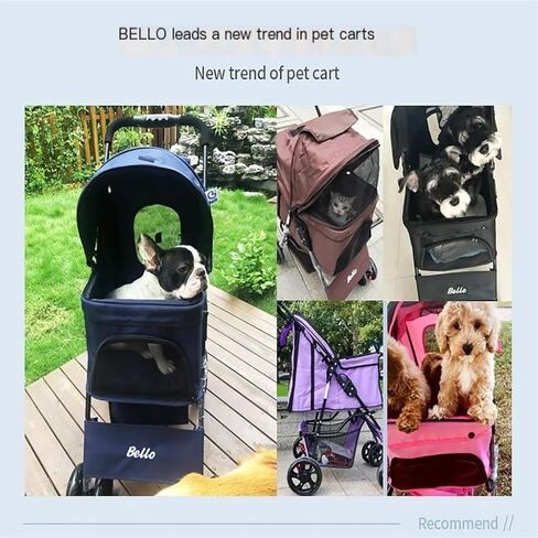 Pet Strollers Pet Stroller for Outings, Small Pull Cart, Puppy Stroller, Dog Walking Cart, Small, Lightweight, Foldable Cat Pet Stroller Medium(Blue,B) in Saudi Arabia