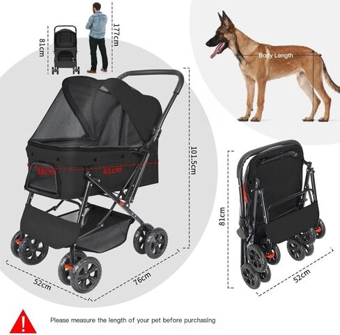 Pet Strollers Pet Stroller for Outings, Small Pull Cart, Puppy Stroller, Dog Walking Cart, Small, Lightweight, Foldable Cat Pet Stroller Medium in Saudi Arabia