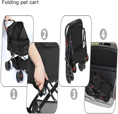 Pet Strollers Pet Stroller for Outings, Small Pull Cart, Puppy Stroller, Dog Walking Cart, Small, Lightweight, Foldable Cat Pet Stroller Medium in Saudi Arabia