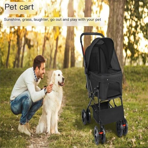 Pet Strollers Pet Stroller for Outings, Small Pull Cart, Puppy Stroller, Dog Walking Cart, Small, Lightweight, Foldable Cat Pet Stroller Medium in Saudi Arabia