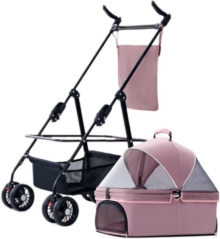 Pet Stroller for Outings, Small, Lightweight, Foldable Cat Pet Stroller Medium(Pink) in Saudi Arabia