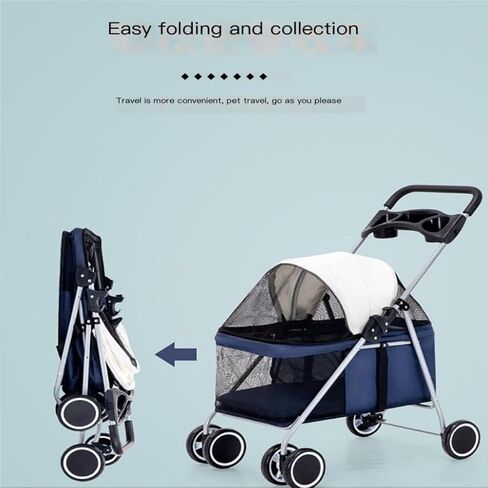Pet Strollers Pet Stroller for Outings, Small Pull Cart, Puppy Stroller, Dog Walking Cart, Small, Lightweight, Foldable Cat Pet Stroller Medium(Black) in Saudi Arabia