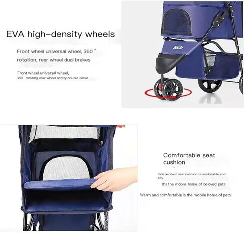 Pet Strollers Pet Stroller for Outings, Small Pull Cart, Puppy Stroller, Dog Walking Cart, Small, Lightweight, Foldable Cat Pet Stroller Medium(Pink) in Saudi Arabia