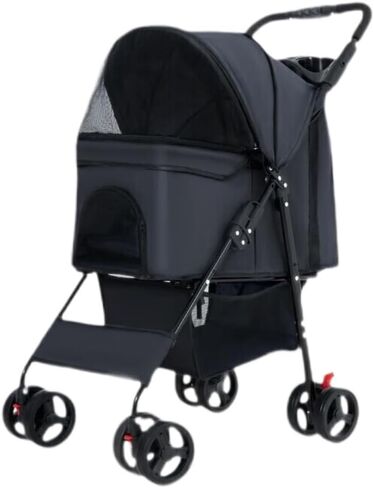 Pet Strollers Multi-Function Pet Stroller Multi-Purpose Pet Stroller Convenient and Convenient Multi-Purpose Pet Stroller Pet Stroller Medium(Black) in Saudi Arabia