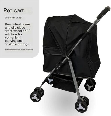 Pet Strollers Multi-Function Pet Stroller Multi-Purpose Pet Stroller Convenient and Convenient Multi-Purpose Pet Stroller Pet Stroller Medium(Black) in Saudi Arabia