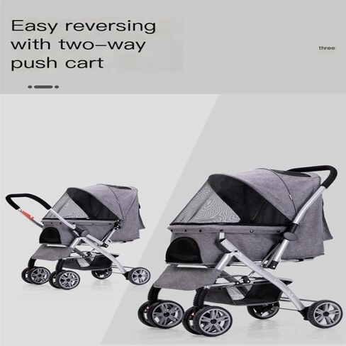 Pet Strollers Pet Stroller, Dog Stroller, Cat Stroller, One-Click Folding, Quick Installation, Two-Way Pet Stroller Pet Stroller Medium(Brown) in Saudi Arabia