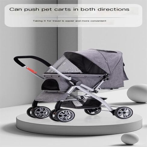 Pet Strollers Pet Stroller, Dog Stroller, Cat Stroller, One-Click Folding, Quick Installation, Two-Way Pet Stroller Pet Stroller Medium(Brown) in Saudi Arabia