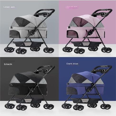 Pet Strollers Outdoor Pet Stroller Lightweight Folding Pet Stroller Stroller Cat and Dog Four-Wheel Stroller Pet Stroller Pet Stroller Medium(Blue) in Saudi Arabia