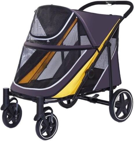 Pet Strollers Outdoor Multifunctional Pet Stroller, Lightweight and Foldable, Multiple Cats and Dogs Outdoor Stroller Pet Stroller Medium(Black,A) in Kuwait