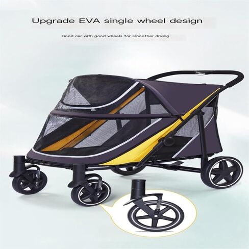 Pet Strollers Outdoor Multifunctional Pet Stroller, Lightweight and Foldable, Multiple Cats and Dogs Outdoor Stroller Pet Stroller Medium(Black,A) in Kuwait