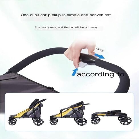 Pet Strollers Outdoor Multifunctional Pet Stroller, Lightweight and Foldable, Multiple Cats and Dogs Outdoor Stroller Pet Stroller Medium(Black,A) in Kuwait