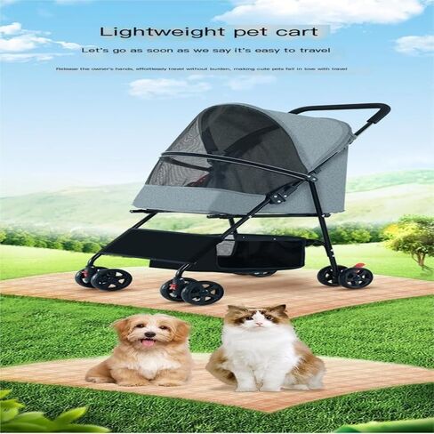 Pet Strollers Pet Stroller for Outings, Small Pull Cart, Puppy Stroller, Dog Walking Cart, Small, Lightweight, Foldable Cat Pet Stroller Medium(G) in Saudi Arabia