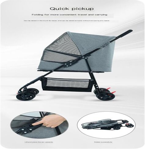 Pet Strollers Pet Stroller for Outings, Small Pull Cart, Puppy Stroller, Dog Walking Cart, Small, Lightweight, Foldable Cat Pet Stroller Medium(G) in Saudi Arabia