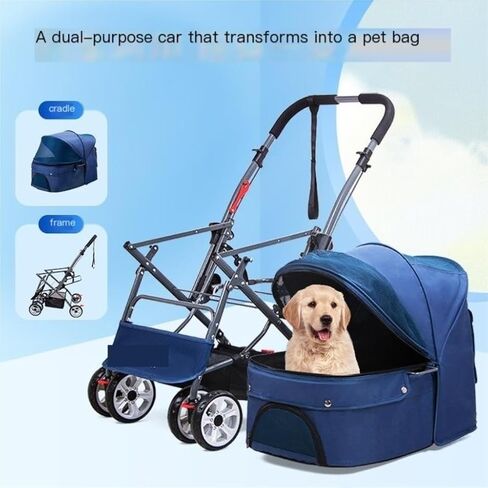Pet Strollers Pet Stroller for Outings, Small Pull Cart, Puppy Stroller, Dog Walking Cart, Small, Lightweight, Foldable Cat Pet Stroller Medium(Red) in Saudi Arabia