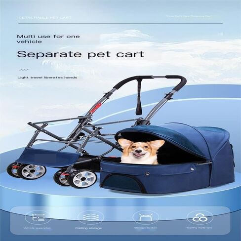 Pet Strollers Pet Stroller for Outings, Small Pull Cart, Puppy Stroller, Dog Walking Cart, Small, Lightweight, Foldable Cat Pet Stroller Medium(Red) in Saudi Arabia