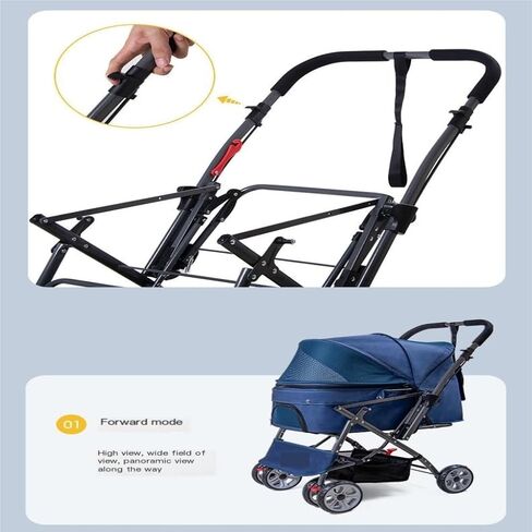 Pet Strollers Pet Stroller for Outings, Small Pull Cart, Puppy Stroller, Dog Walking Cart, Small, Lightweight, Foldable Cat Pet Stroller Medium(Red) in Saudi Arabia