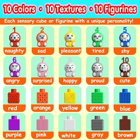 مكعبات عد الأرقام من 1 إلى 10 مع أرقام: 65 قطعة من السيليكون الناعم ومكعبات التعلم الحسية للأطفال من سن 3 إلى 5 سنوات - ألعاب تعليمية للرياضيات والعلوم والتكنولوجيا والهندسة والرياضيات، وأنشطة تعلم ما قبل المدرسة للأطفال الصغار الأولاد والبنات in Kuwait