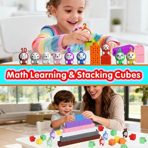 مكعبات عد الأرقام من 1 إلى 10 مع أرقام: 65 قطعة من السيليكون الناعم ومكعبات التعلم الحسية للأطفال من سن 3 إلى 5 سنوات - ألعاب تعليمية للرياضيات والعلوم والتكنولوجيا والهندسة والرياضيات، وأنشطة تعلم ما قبل المدرسة للأطفال الصغار الأولاد والبنات in Kuwait