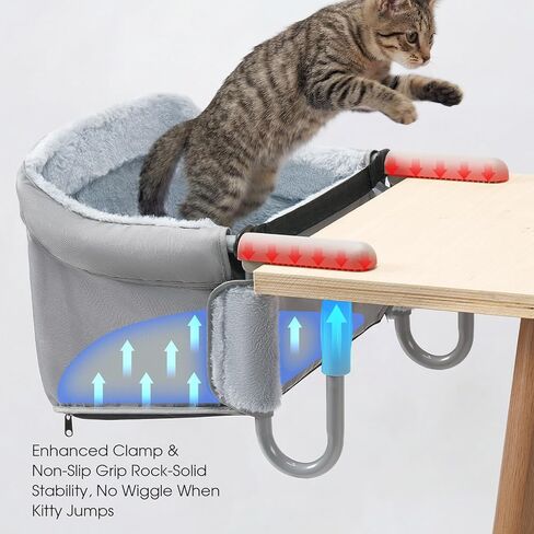Veehoo Cat Desk Bed Dog High Chair for Table, Cat Desk Perch Seatmate Chairs for Dogs, Soft Faux Rabbit Fur Material, Suitable for Various Desktops-Maximum Hold Up to 50lb in Saudi Arabia