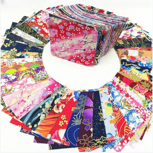 50 Pcs 4 x 4 inch Cotton Fabric, 100% Twill Cotton, DIY Making Supplies Quilting Patchwork Fabric, for Quilting Patchwork Cushions in Saudi Arabia