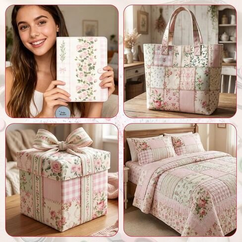 Tudomro 100 Pcs Pink Floral Fabric Squares Bundles 10 x 10 Inch Cotton Rose Quilting Fabric Pink Spring Flower Fat Quarters Printed Cloth Quilt Patchwork Material for Sewing DIY Crafts Supplies in Saudi Arabia
