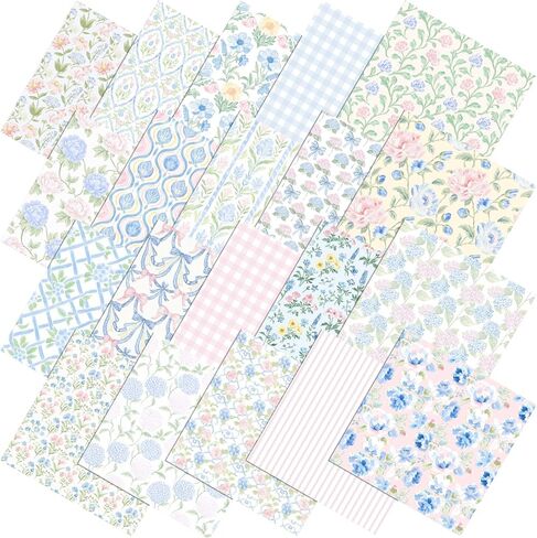Tudomro 100 Pcs Pink Floral Fabric Squares Bundles 10 x 10 Inch Cotton Rose Quilting Fabric Pink Spring Flower Fat Quarters Printed Cloth Quilt Patchwork Material for Sewing DIY Crafts Supplies in Saudi Arabia
