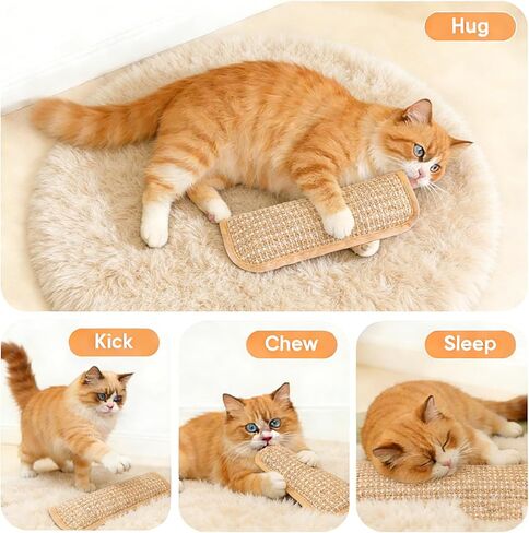 لعبة وسادة السيزال النعناع البري، 2 حزمة من ألعاب النعناع البري الطبيعية التفاعلية للخدش الداخلي والمضغ والتسنين، ممتعة للقطط الصغيرة والقطط البالغة وتخفيف القلق in Kuwait