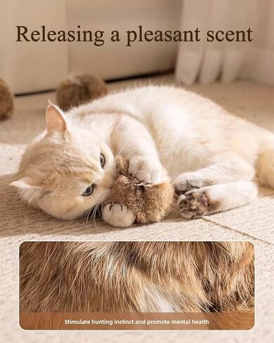 Rabbit Fur Ball Cat Toy Real Indoor Large Furry Catnip Washable Fun Chase Hair Pom Interactive Soft Fluffy Poms with Bunny Kicks Fluff Furs Rabbits Beloved by Faux and Comfortable Fuzzy Jumbo in Saudi Arabia