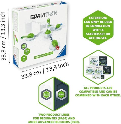 Ravensburger GraviTrax Extension Triplex 24857 - Ideal Accessory for The GraviTrax Marble Run System. Can be Combined with All Starter-Sets, Extensions and Elements, Construction Toy from 8 Years in Saudi Arabia