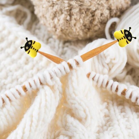 6 Pcs Knitting Needle Stoppers Cute Little Bee Needle Point Protection Needle Stoppers Knitting Accessories from US 1.5 (2.5mm) to US 15 (10mm)… in Saudi Arabia