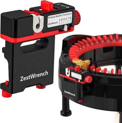شداد آلة الحياكة الدائرية من ZestWrench لإبر Addi 46 و22، لفافة غزل مقاومة للسقوط بزاوية 360 درجة، إصدار بلمسة واحدة للتغذية بدون مجهود، يناسب آلات الحياكة الكهربائية واليدوية، تصميم مريح in Kuwait
