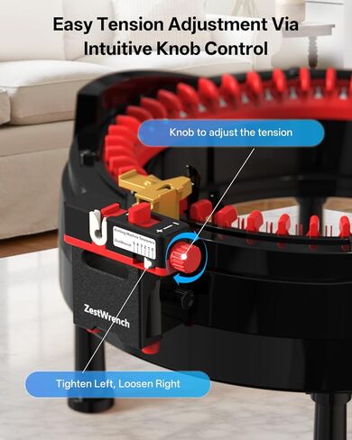 شداد آلة الحياكة الدائرية من ZestWrench لإبر Addi 46 و22، لفافة غزل مقاومة للسقوط بزاوية 360 درجة، إصدار بلمسة واحدة للتغذية بدون مجهود، يناسب آلات الحياكة الكهربائية واليدوية، تصميم مريح in Kuwait