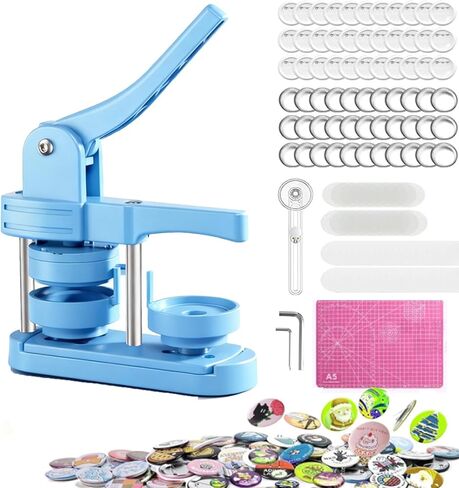 Button Maker Machine Kit 58mm(2.25in) – DIY Pin Badge Press with 100 Buttons, Custom Pin Maker for Crafts, Parties & Gifts in Saudi Arabia